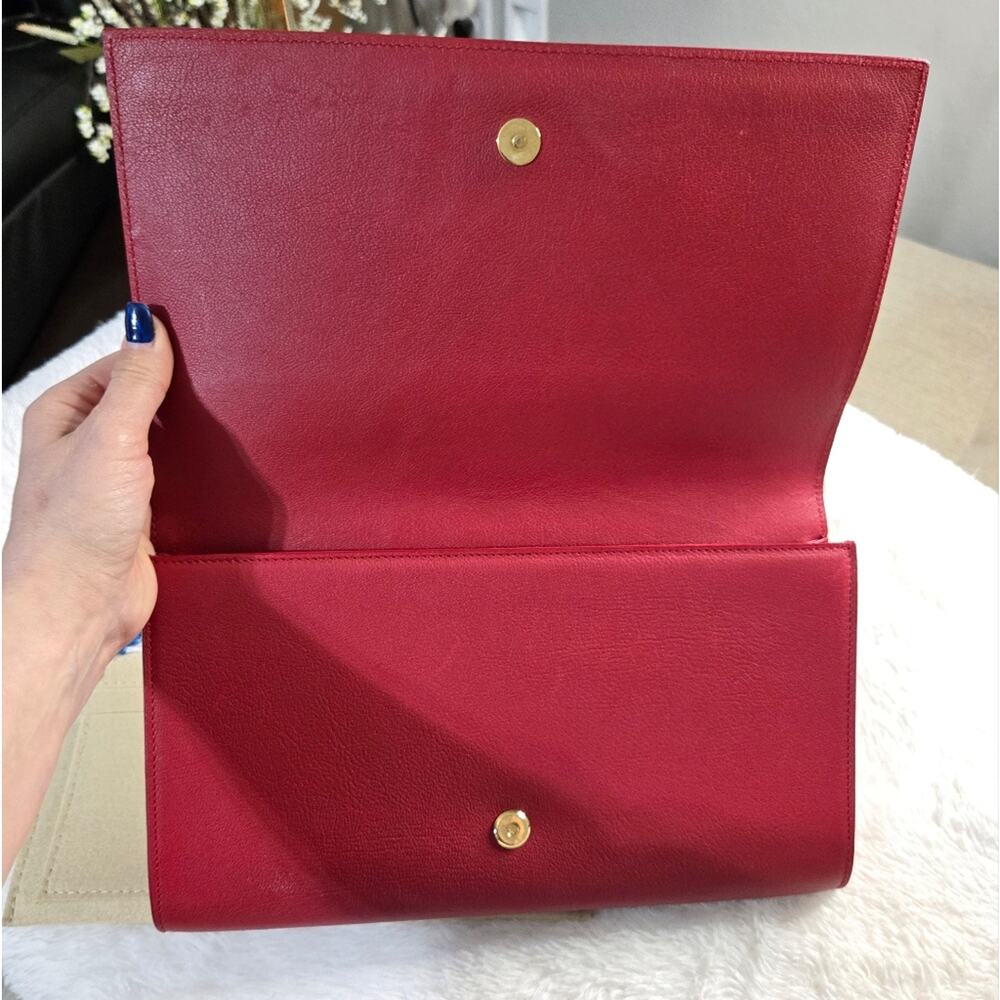 🔥 Saint Laurent Belle de Jour Clutch Leather Large EUC - Picture 6 of 15